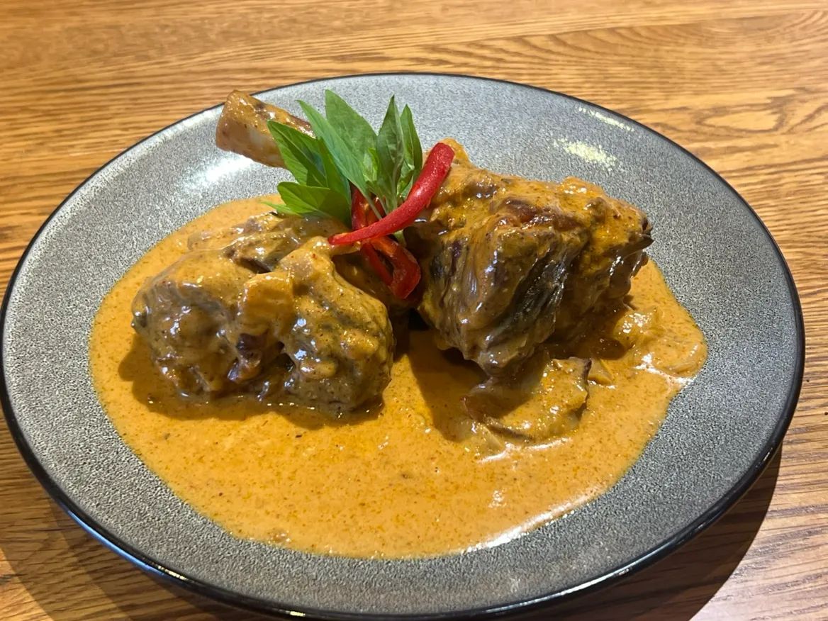 Thai Massaman curry with lamb shank.