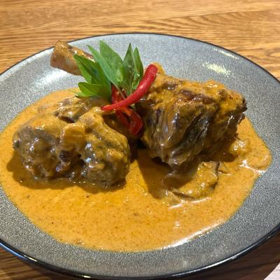 Thai Massaman curry with lamb shank.