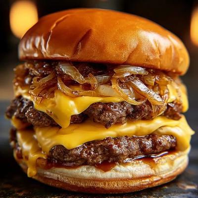 Smashed beef burgers