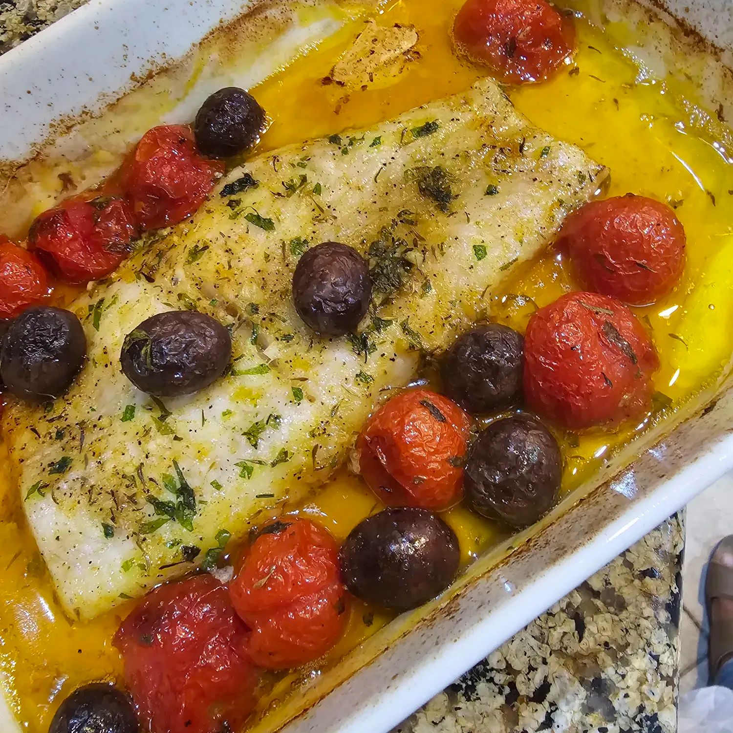 Baked Mediterranean White Fish Fillet