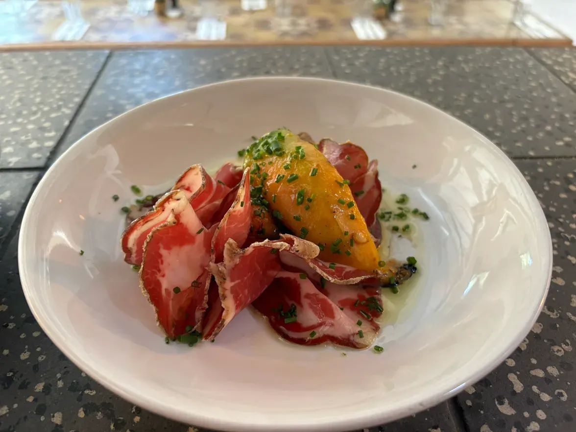 cuppa di Parma , chantarais melon, olive oil