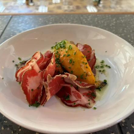 cuppa di Parma , chantarais melon, olive oil