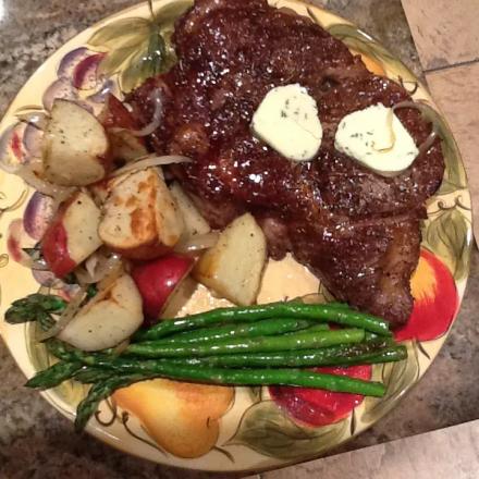 HERB CRUSTED RIBEYE STEAK