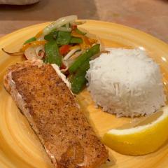 MACADAMIA NUT CRUSTED MAHI-MAHI W/A PINEAPPLE REDUCTION