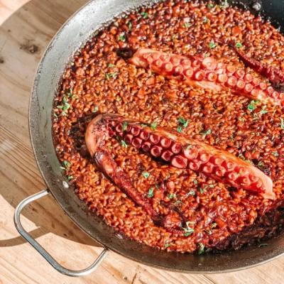 Arroz seco de pulpo