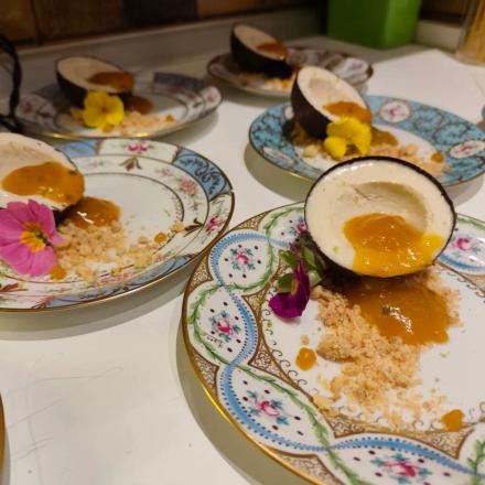 Panna cotta au rhum et fruits de la passion