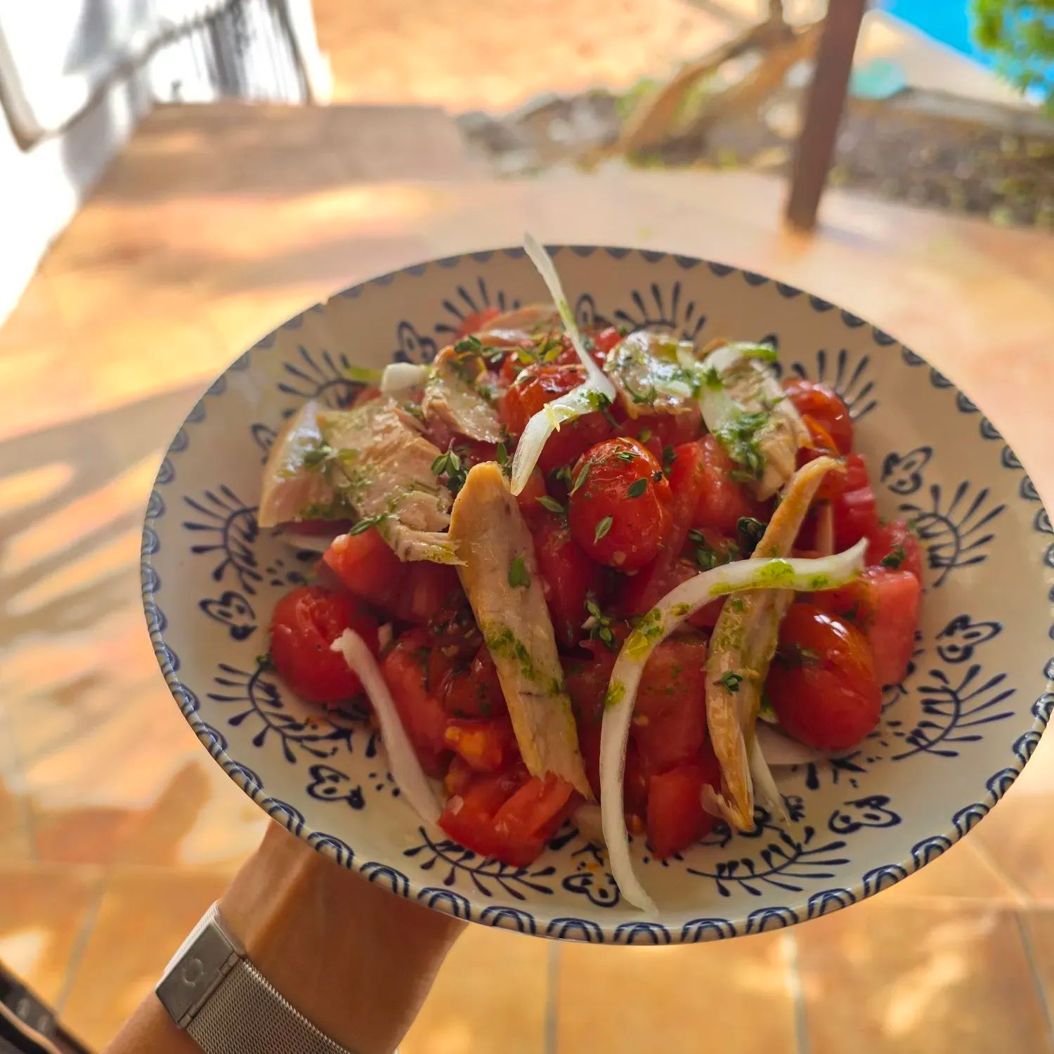 tomate rosa de altea y Ventresca de atun