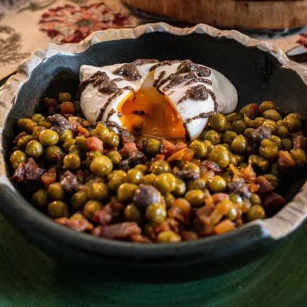 Gisantes lagrima con Jamon Iberico