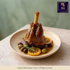 Slow-Braised Lamb Shank with Rosemary, Olives & Lemon
