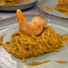 fideos con curry rojo