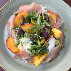 Peaches and Burrata