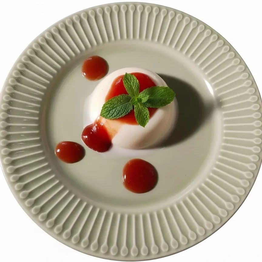 Rum Panna Cotta with Guava Sauce