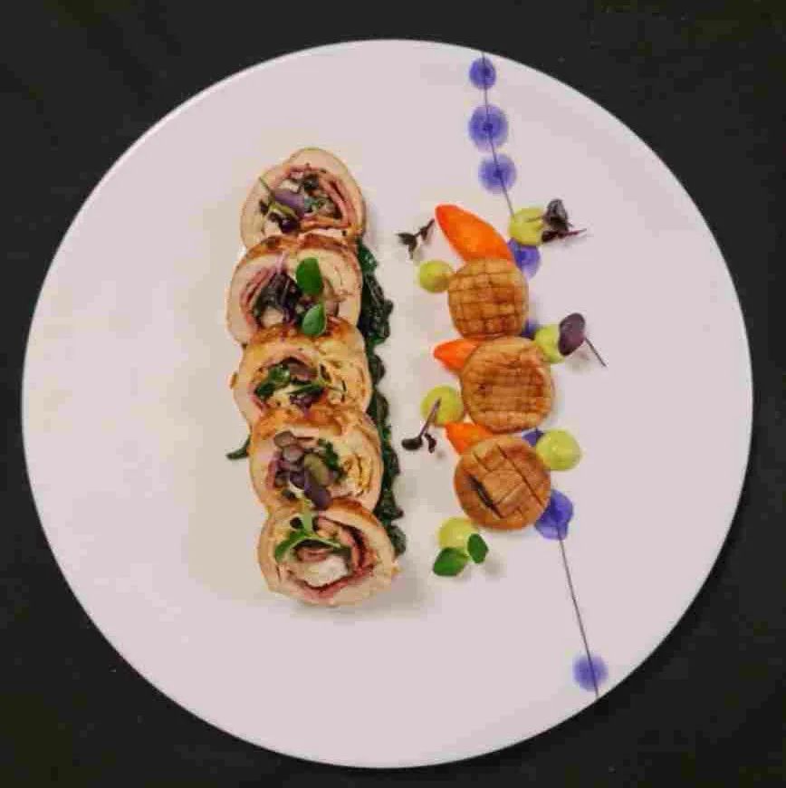 Stuffed Chicken Roulade with Baby Carrot & Mushroom