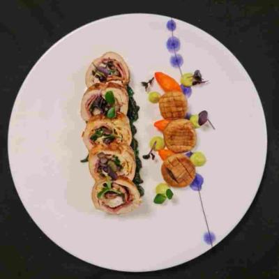 Stuffed Chicken Roulade with Baby Carrot & Mushroom