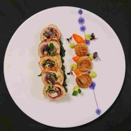 Stuffed Chicken Roulade with Baby Carrot & Mushroom