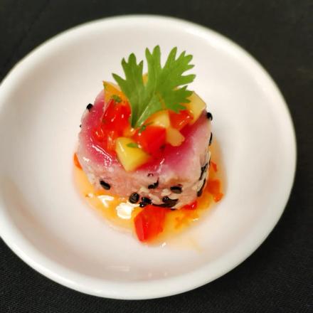 Pan Seared Tuna Loin with Mango & Pepper Salsa