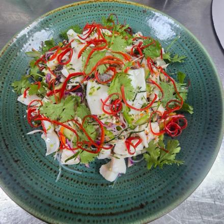 Thai Mixed Seafood Salad with Nam Jim Dressing & Coriander Leaves