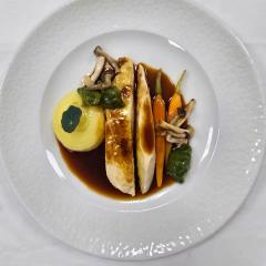 Sous-Vide Chicken Breast with Mashed Potato, Baby Carrot & Mushrooms