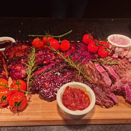 BBQ Glazed Beef & Chicken Meat Platter