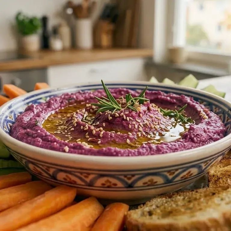 Purple Hummus with Fresh Crudités & Sourdough Crisps
