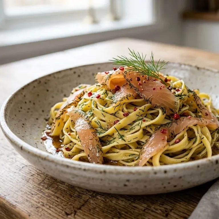 Fresh Pasta with Brown Butter, Dill & Gravlax