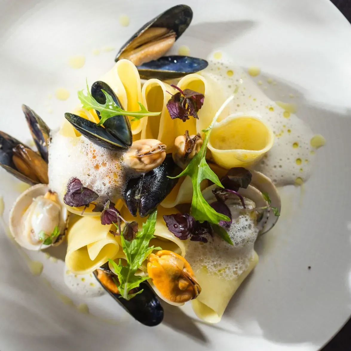 Paccheri con frutos del mar