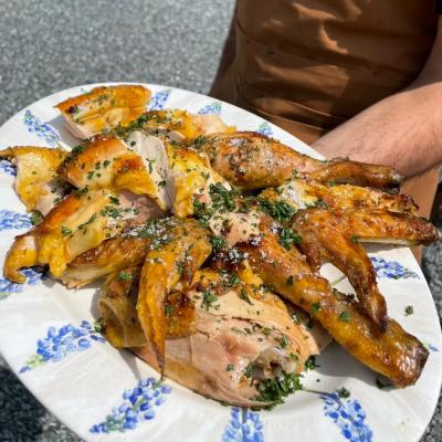 Volaille fermière à la braise