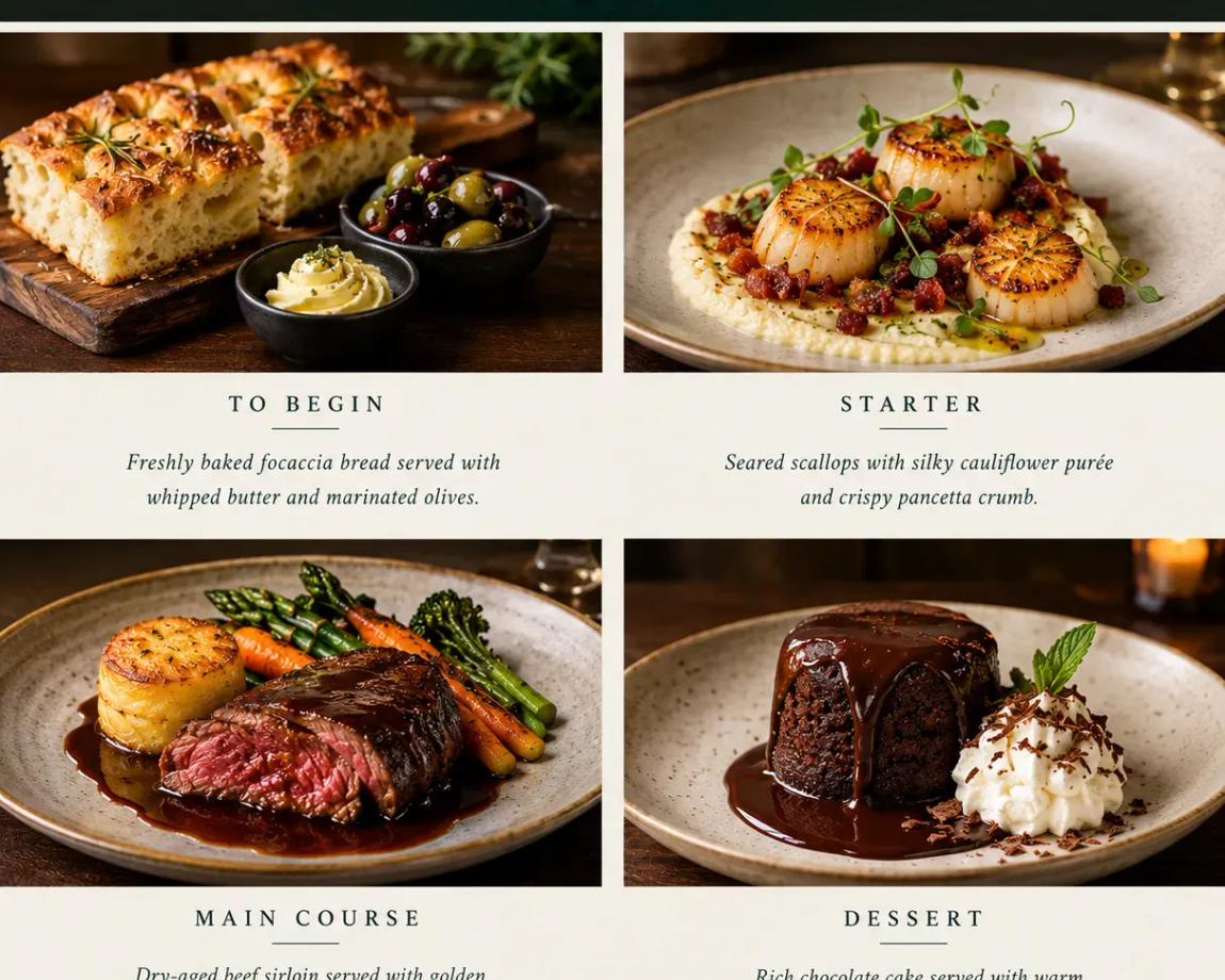 steakhouse menu