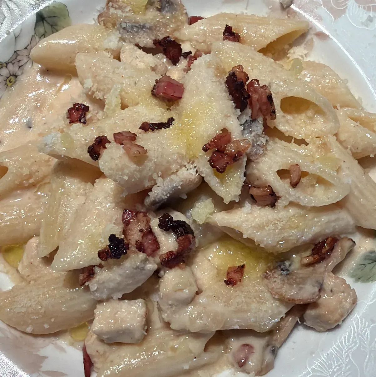 Pasta com bacon 