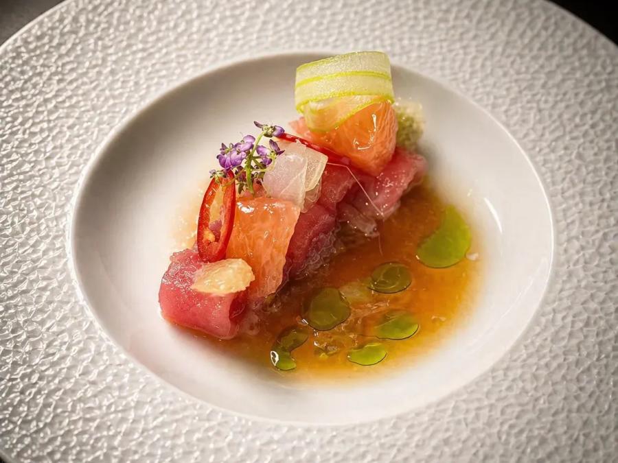 First Course Yellowtail Crudo